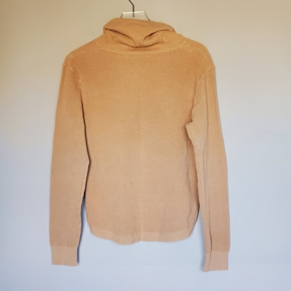 Ralph Lauren Tan Waffle Knit High Neck Pull-Over Thermal Top Women's Size XL - Picture 2 of 8